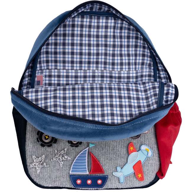 Hook & Loop Kid's Backpack, Grey/Blue