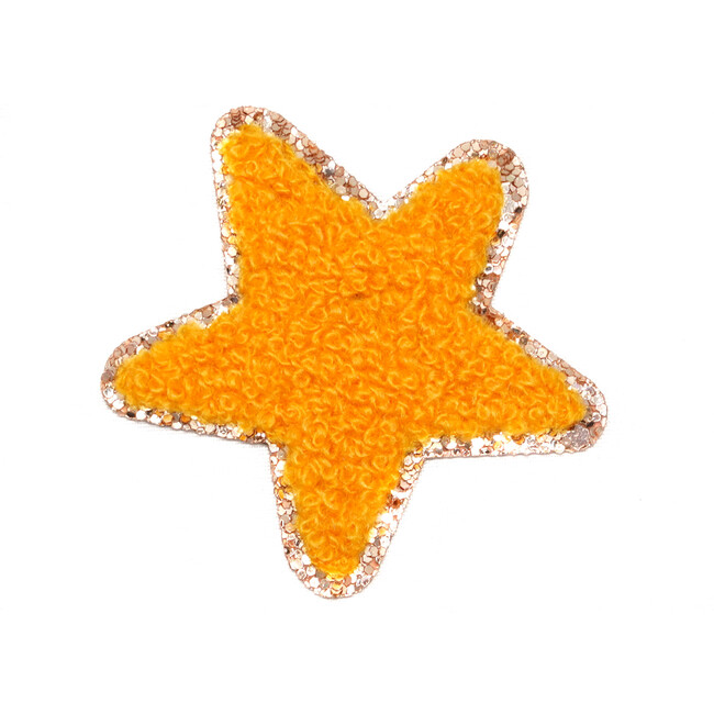 Chenille Sparkle Star Patch, Orange