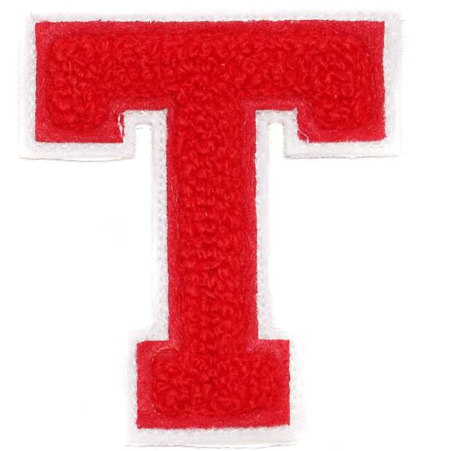 Chenille Letter Patches, Red