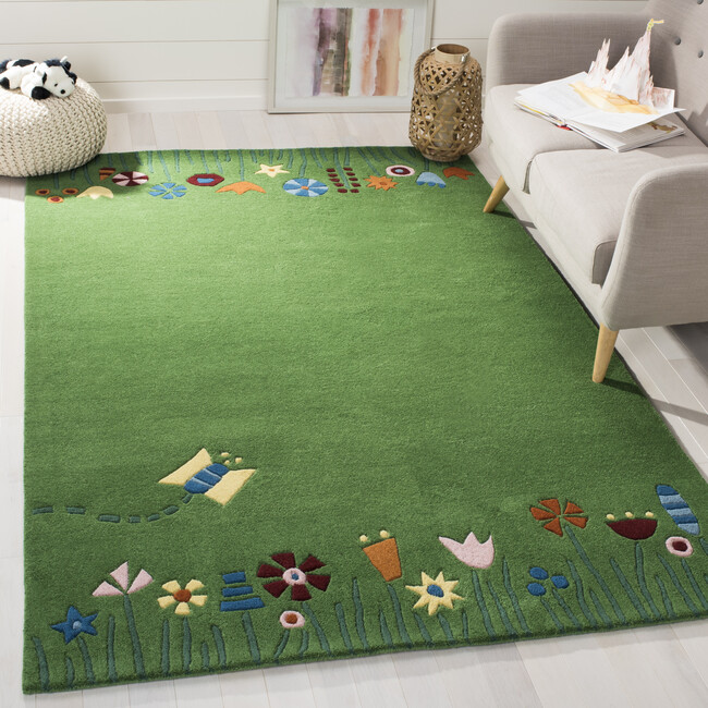 Kids Meadow Rug, Green - Rugs - 2