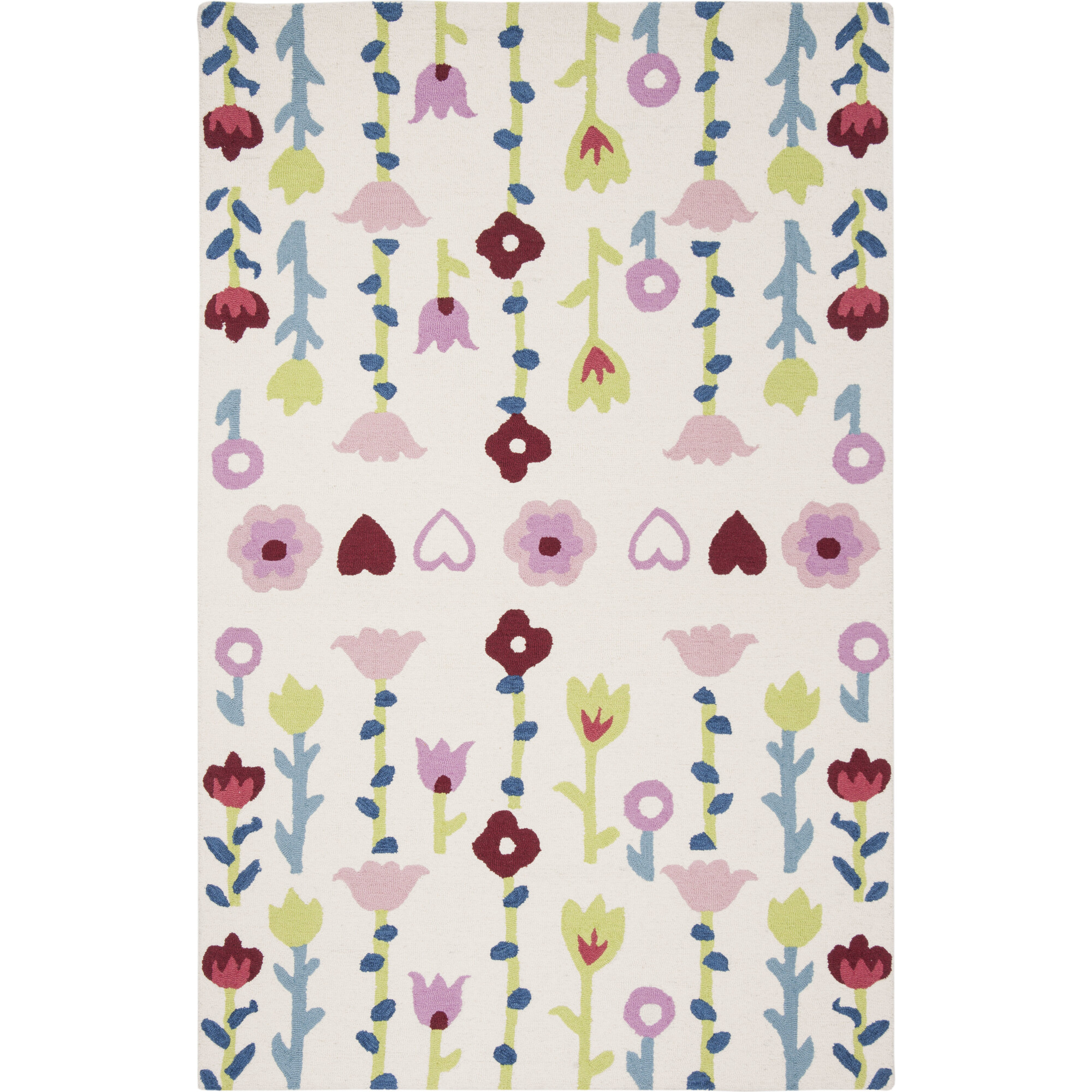 Kids Flora Rug, Pink - Rugs - 1