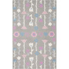 Kids Flora Rug, Grey - Rugs - 1 - thumbnail