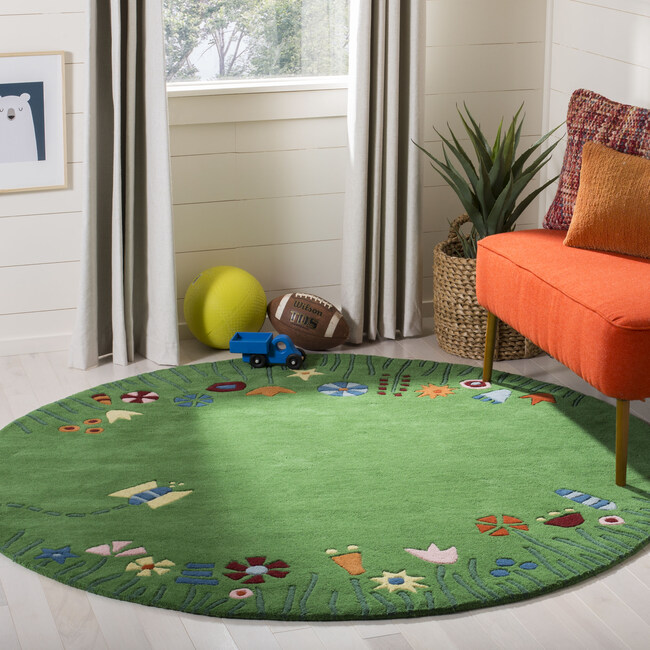 Kids Meadow Rug, Green - Rugs - 3