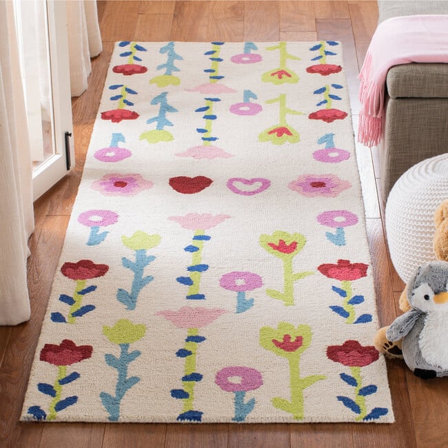 Kids Flora Rug, Pink - Rugs - 3