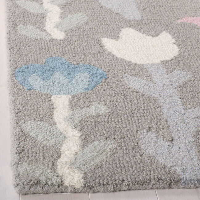 Kids Flora Rug, Grey - Rugs - 4