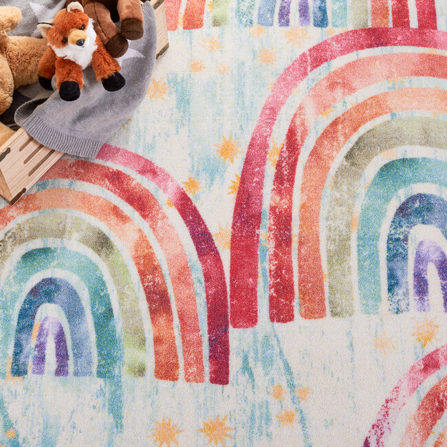Kids Playhouse Rainbow Rug, Blue - Rugs - 3