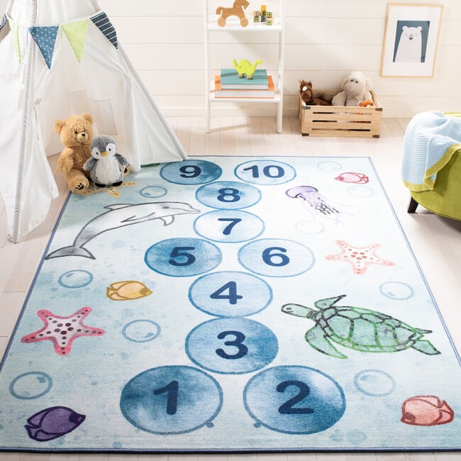 Kids Playhouse Ariel Rug, Blue - Rugs - 2