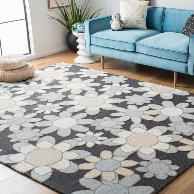 Kids Adriana Rug, Grey - Rugs - 5