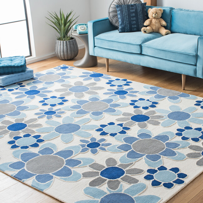 Kids Adriana Rug, Blue - Rugs - 6