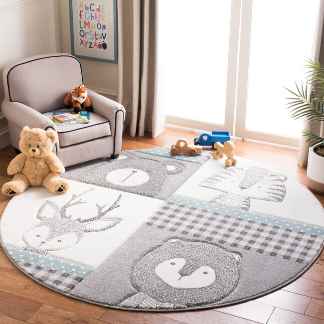 Carousel Kids Leo Rug, Grey - Rugs - 5