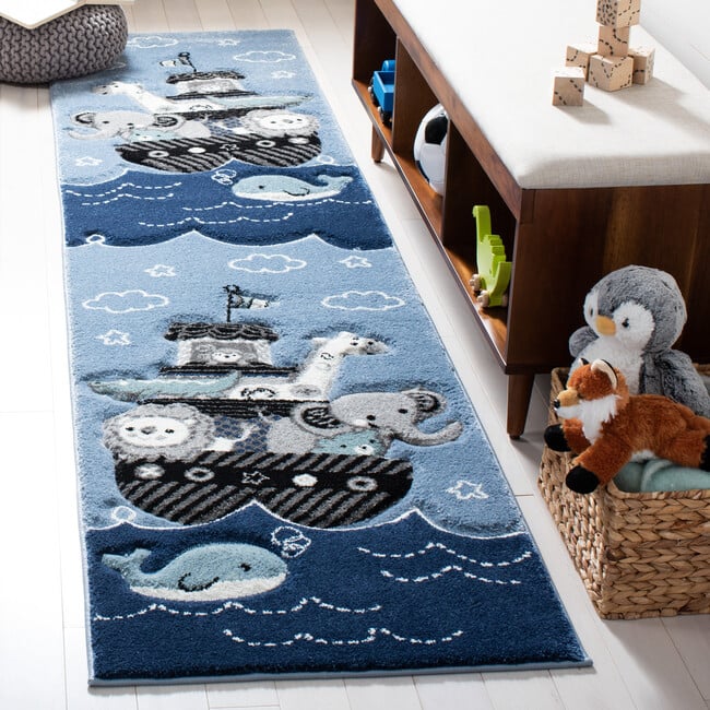 Carousel Kids Noah Rug, Blue - Rugs - 7