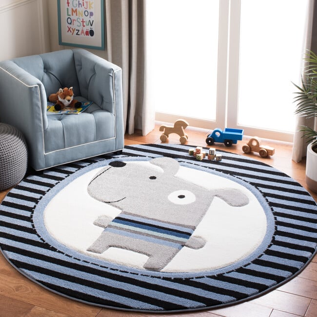 Carousel Kids Buster Rug, Navy - Rugs - 4