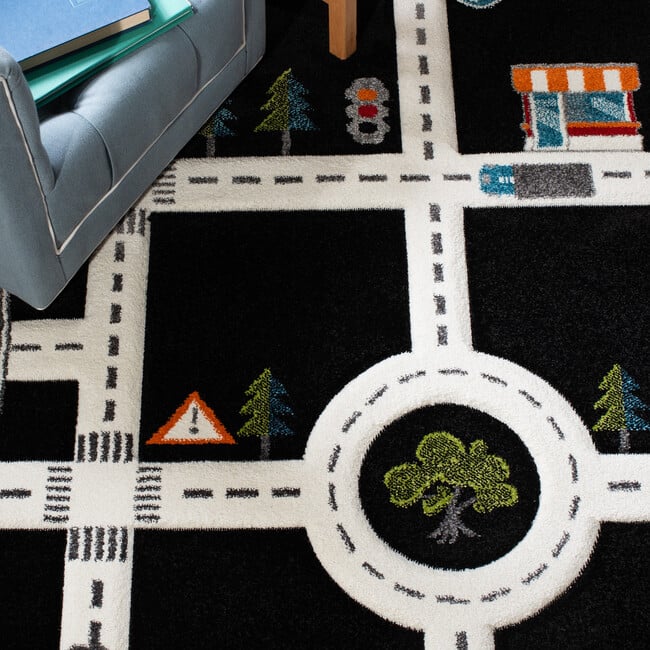 Carousel Kids Atlas Rug, Black - Rugs - 3