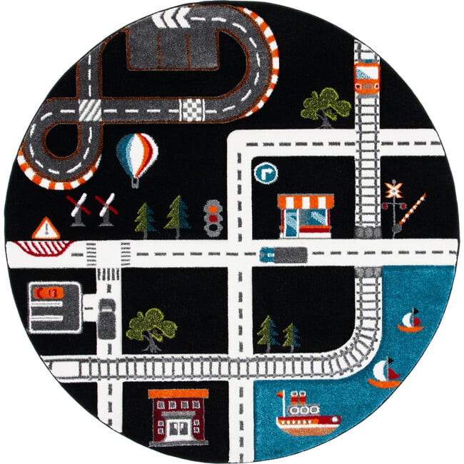 Carousel Kids Atlas Rug, Black - Rugs - 4