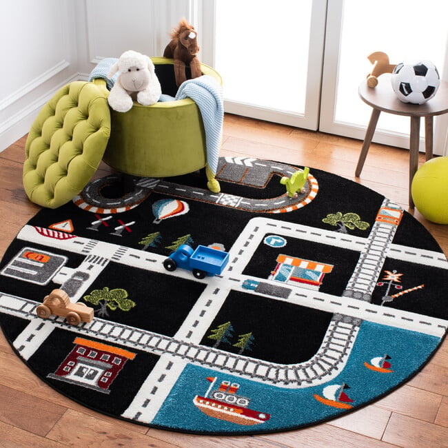 Carousel Kids Atlas Rug, Black - Rugs - 5