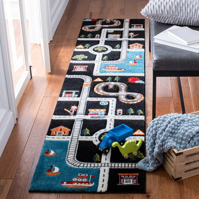 Carousel Kids Atlas Rug, Black - Rugs - 7