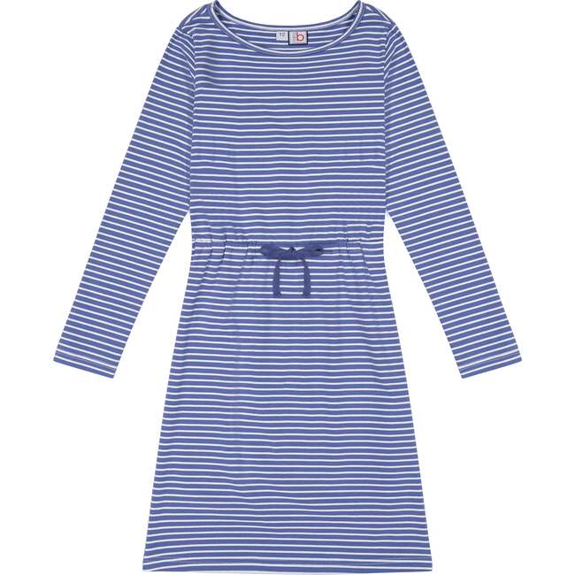 Lila Drawstring Dress, Windsor Blue Stripe