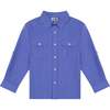 Reece Campshirt, Navy Blue Mini Check - Shirts - 1 - thumbnail
