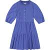 Heather Pop Over Dress, Mini Navy Blue Check - Dresses - 1 - thumbnail
