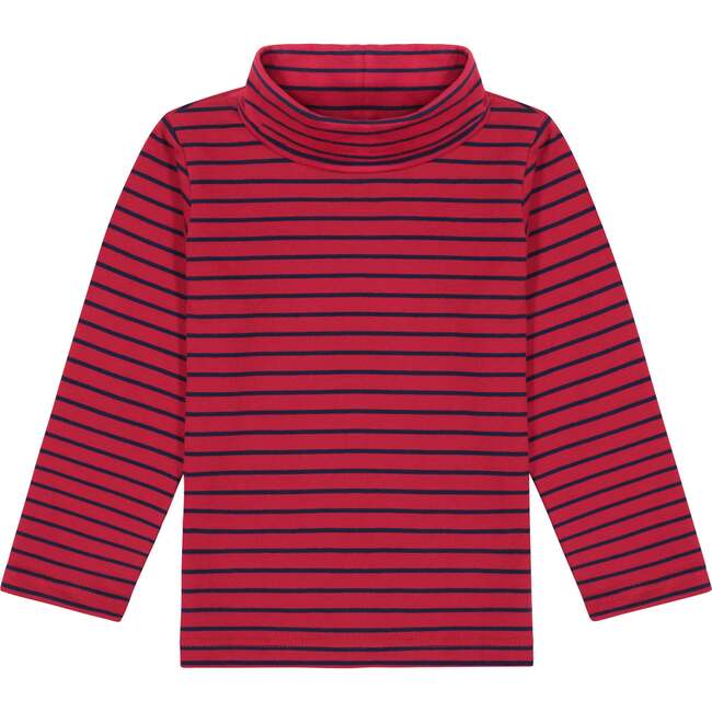 Sun Valley Turtleneck, Red Stripe Navy - Shirts - 1