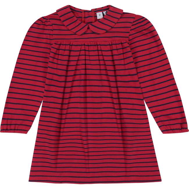 Ginny Dress, Red Stripe Navy - Dresses - 1