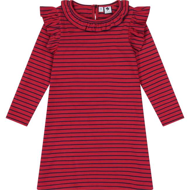 Luna Dress, Red Stripe Navy