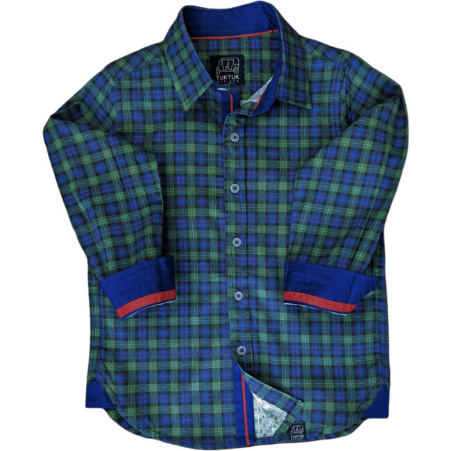 Long Sleeve Shirt, Tartan Plaid/ Blue - Shirts - 1