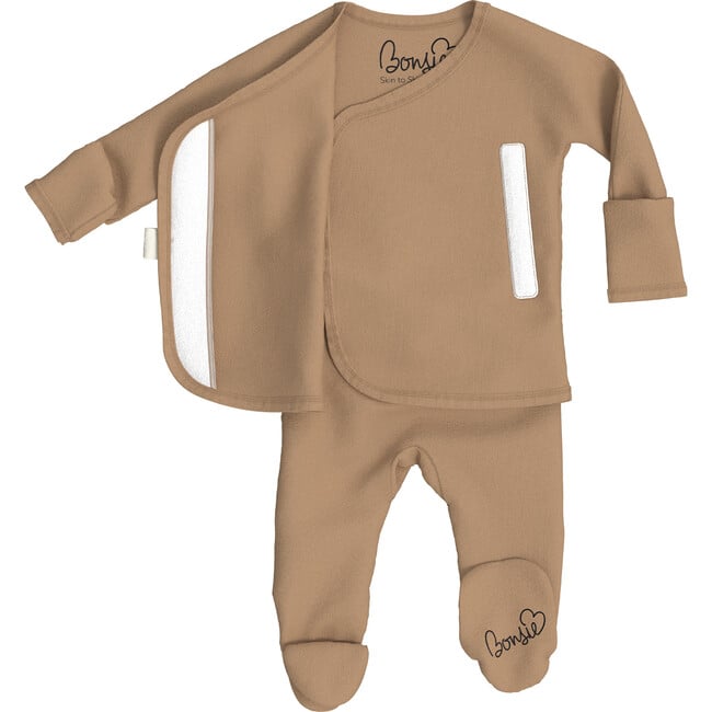 Bonsie Baby Footie, Mocha - Onesies - 2