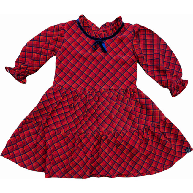Tiered Dress, Fall Plaid/ Red - Dresses - 1