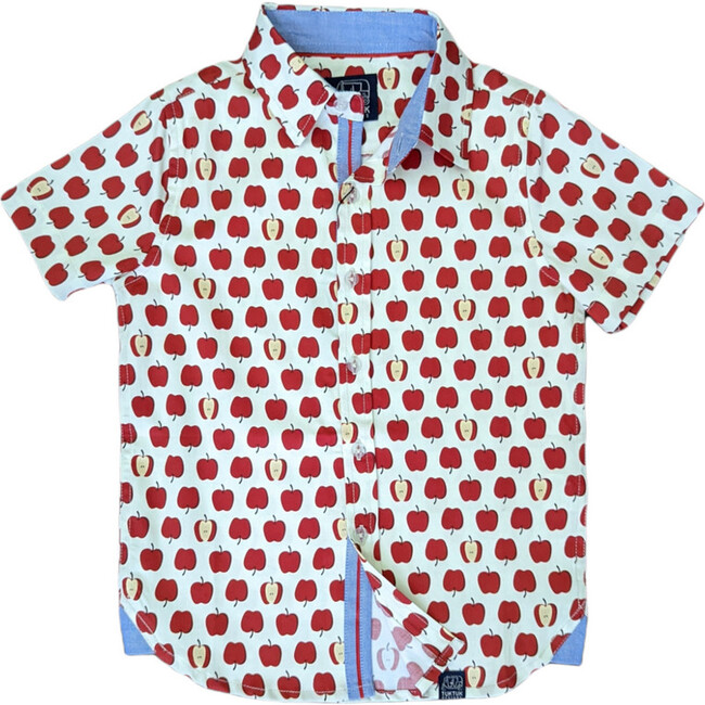 Short Sleeve Shirt, Apple Picking/ Red - Shirts - 1