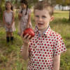 Short Sleeve Shirt, Apple Picking/ Red - Shirts - 2 - thumbnail