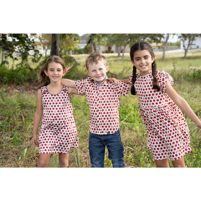 Short Sleeve Shirt, Apple Picking/ Red - Shirts - 3