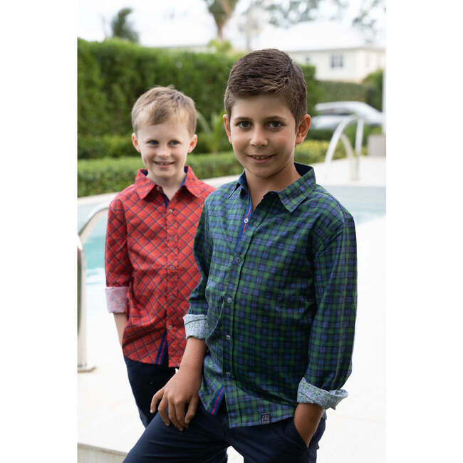 Long Sleeve Shirt, Fall Plaid/ Red - Shirts - 2