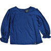 Blouse, Navy Blue/ Blue - Blouses - 1 - thumbnail