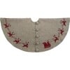 Reindeer Tree Skirt, Grey, Red, and Cream - Tree Skirts - 1 - thumbnail