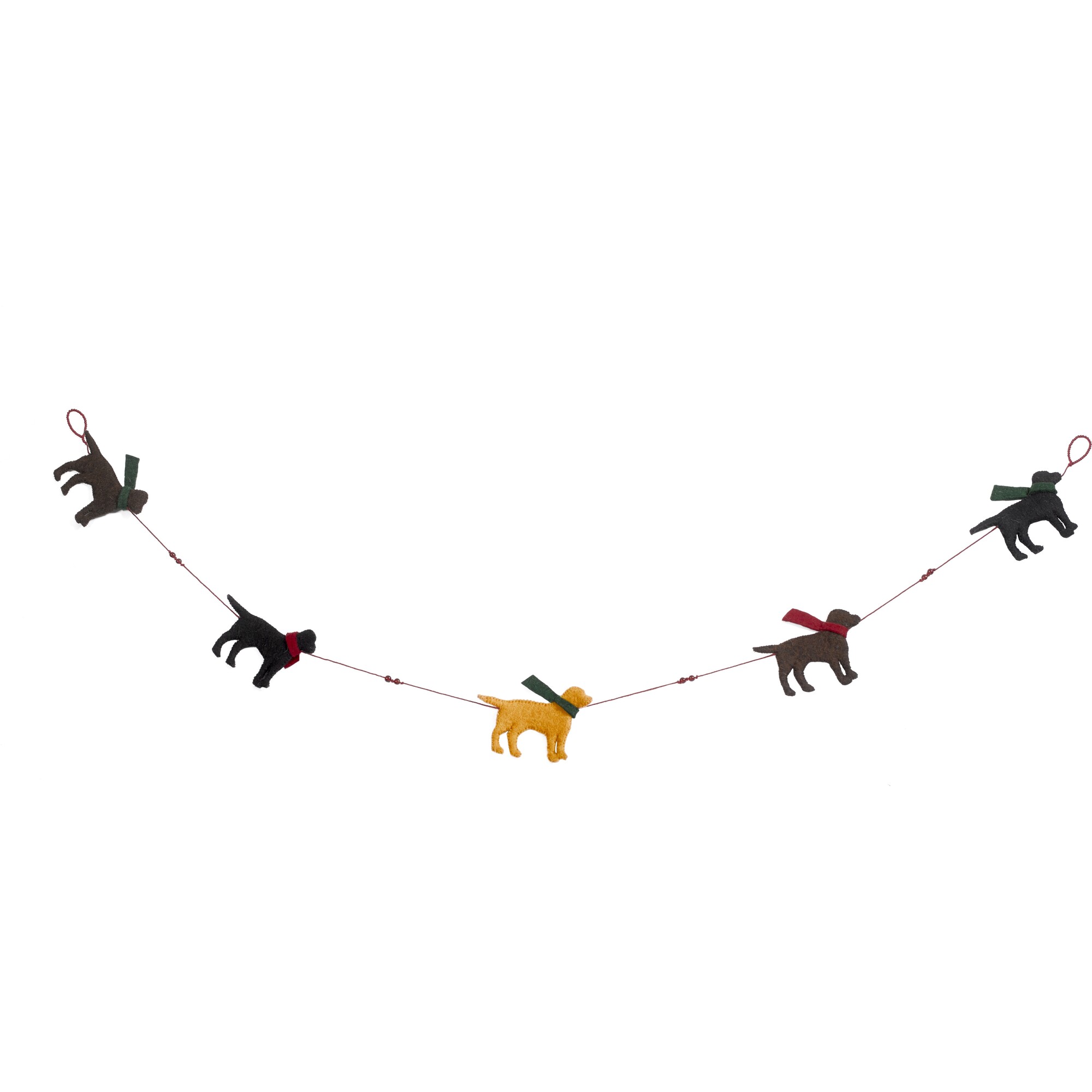 Mini Dog Christmas Garland in Hand Felted Wool - Garlands - 1