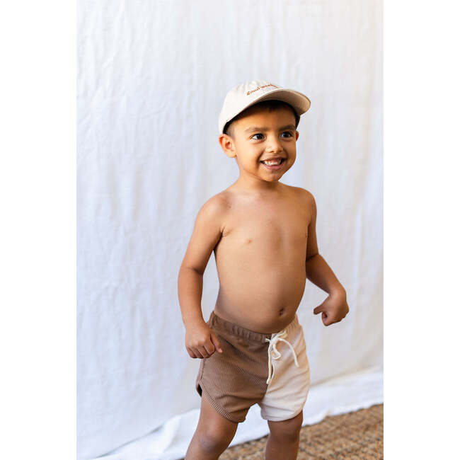 Eco Rib Swim Trunk, Cream Colorblock - Swim Trunks - 2