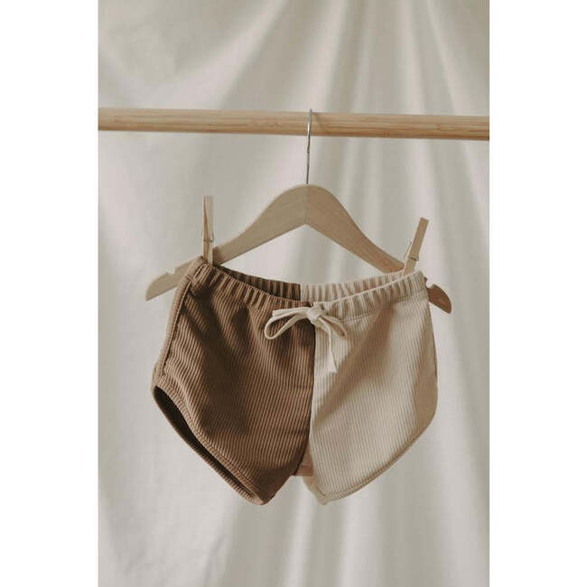 Eco Rib Swim Trunk, Cream Colorblock - Swim Trunks - 3