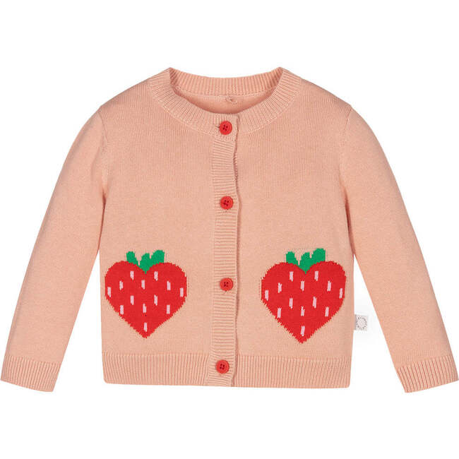 Strawberry Knit Cardigan, Pink