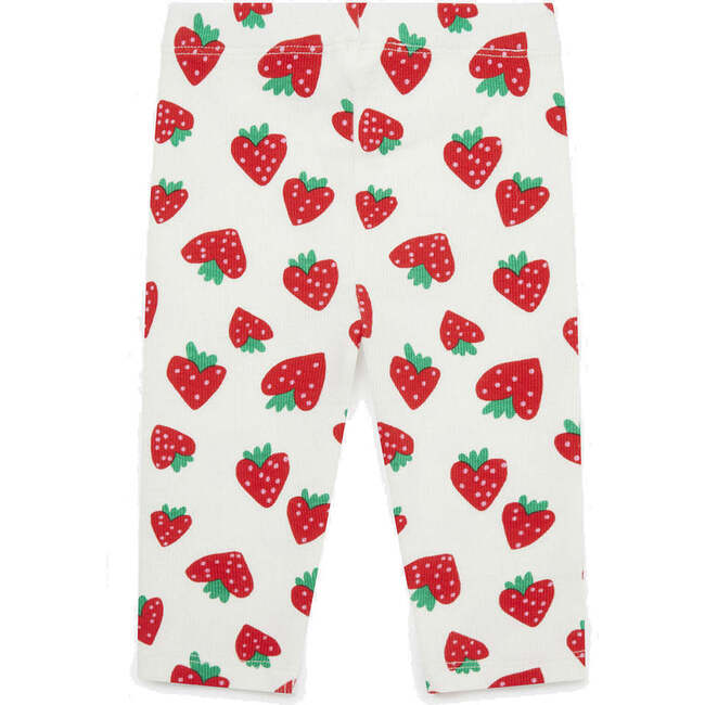 Strawberry Graphic Leggings, White
