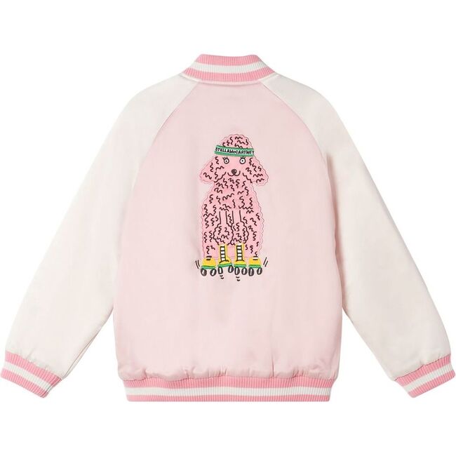 Poodle Graphic Bomber Jacket, Pink - Jackets - 2