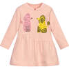 Sequin Poodle Jersey Dress, Pink - Dresses - 1 - thumbnail