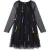 Paintbrush Tulle Dress, Black - Dresses - 1 - thumbnail