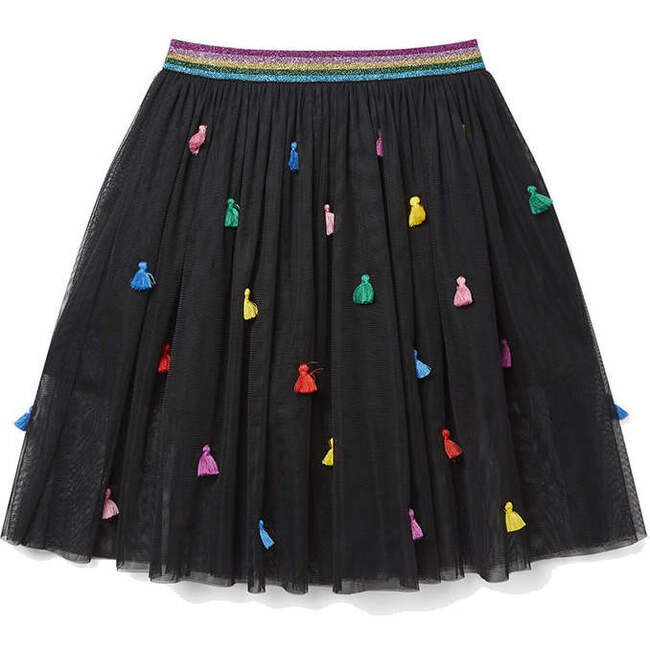 Tassel Tulle Skirt, Black