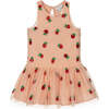 Sequin Strawberry Tulle Dress, Pink - Dresses - 1 - thumbnail