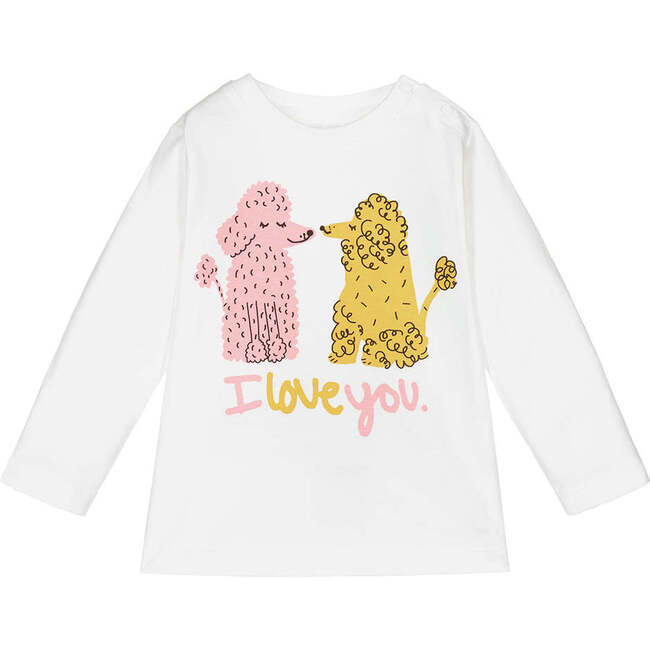 Poodle Graphic T-Shirt, White - Tees - 1