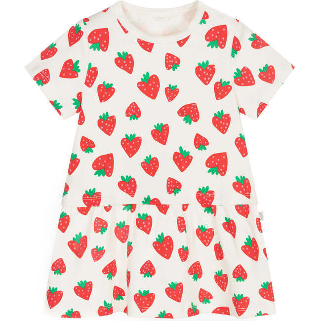 Strawberry Graphic Dress, White