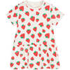 Strawberry Graphic Dress, White - Dresses - 1 - thumbnail