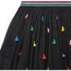 Tassel Tulle Skirt, Black - Skirts - 2