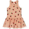 Sequin Strawberry Tulle Dress, Pink - Dresses - 3